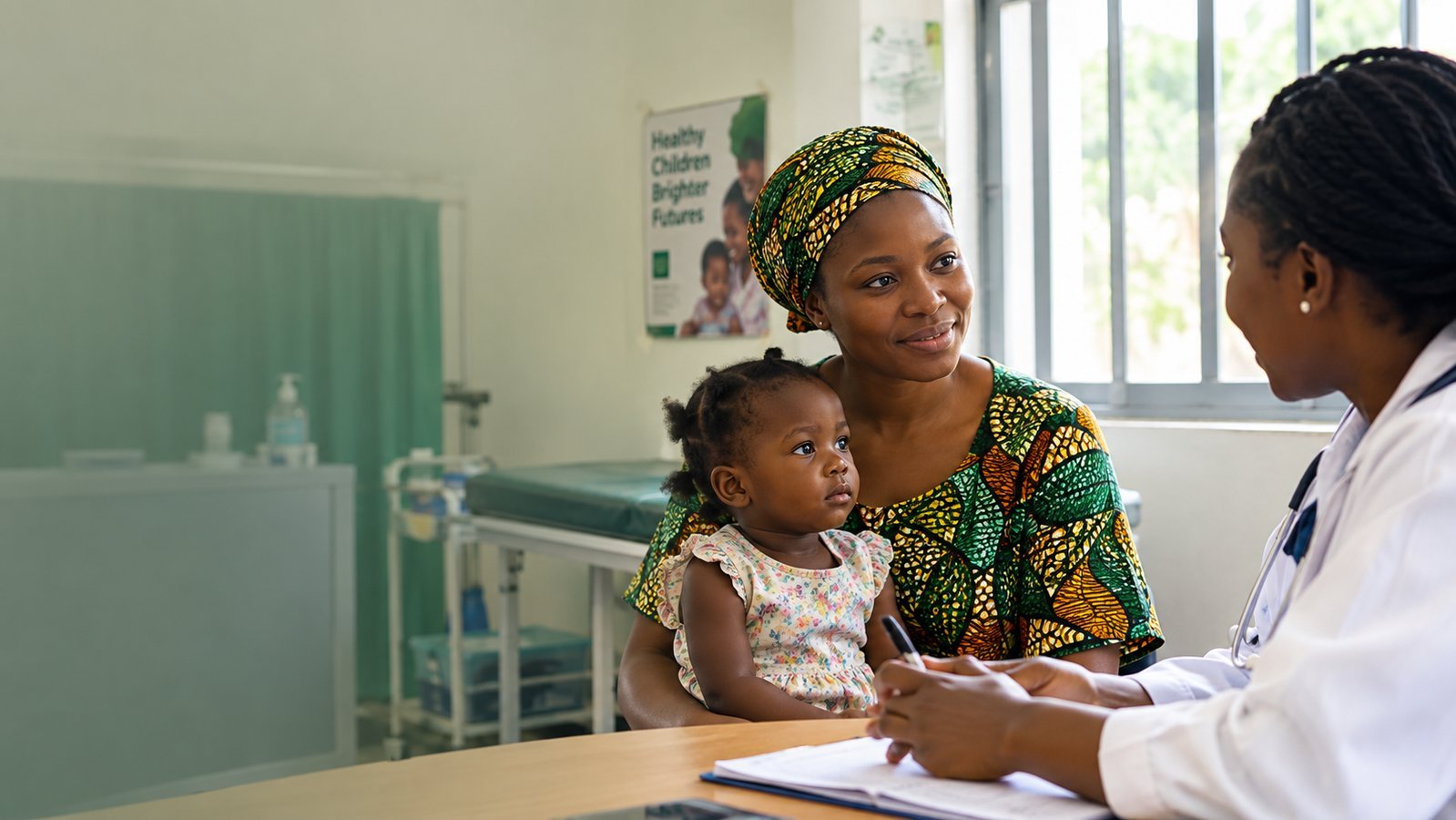 Mother holding her child, representing the human impact of improved healthcare access through Medreach